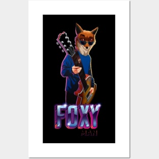 Foxy Man T-Shirt guitar rock style Posters and Art